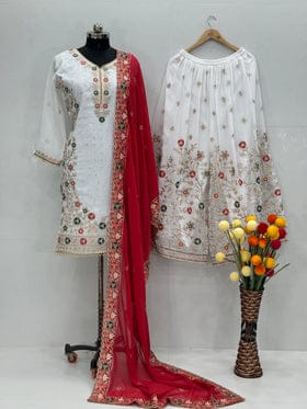 Beautiful Top Plazzo And Dupatta With Stone Hand Work