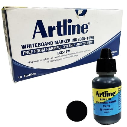 Artline ESK 15W Whitebaord Marker Black Ink Pack of 10 | Ink for 157RI Whiteboard Marker