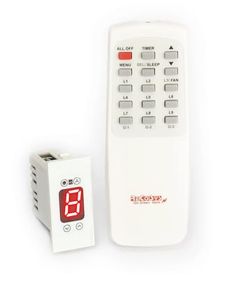 Remote Control Switch with Learning Makes Compatible with All Wi-Fi IR Blaster to use with Alexa (Pro-with Timers,Sleep,Adv.L, 2 Light and 1 Fan Regulator|Modular Type|White|)