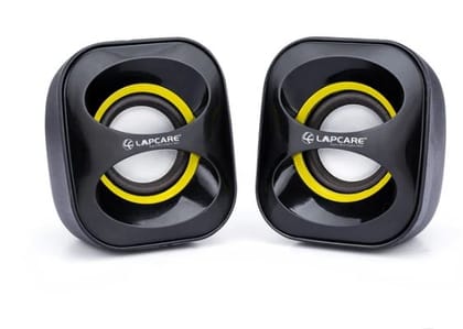 LAPCARE 6W RMS USB Speaker with Enhanced Bass Effect, Dual 2-Inch Drivers, In-Line Volume Control & 3.5mm Audio Jack
