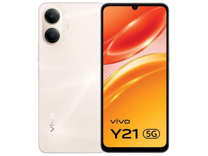 Vivo Y21 5G  (4GB RAM, 128GB Storage) 5G Connectivity, HD+ Display, Fast Performance & Long-Lasting Battery  - Champagne Gold