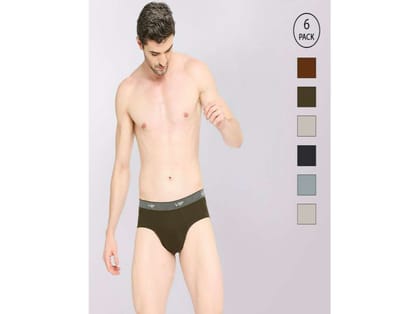 VIP Fresh Men's Cotton Briefs-Assorted Colours (Pack of 6) - 100 VIP Fresh Men's Cotton Briefs-Assorted Colours (Pack of 6) - 100