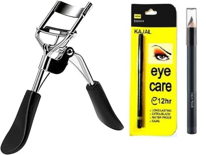 Elecsera Eyelash Curler & Beauty Kajal & Deep Eyebrow Pencil Professional Set of 3 Makeup (3 Items in the set)