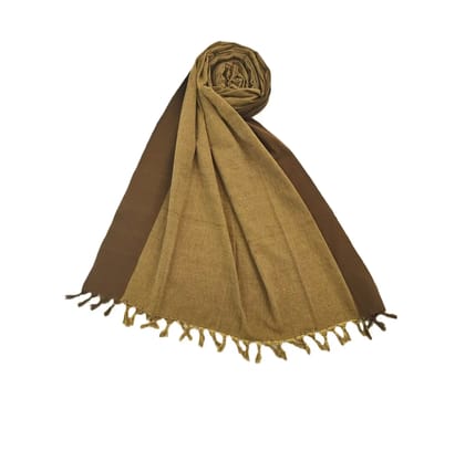 Dhaga Vishwas Ka Handloom Cotton Stole Yellow Brown