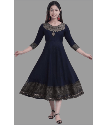 SIPET - Blue Rayon Women's Anarkali Kurti ( Pack of 1 )