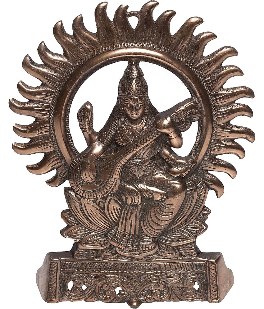 Fashion Bizz Goddess Sarswati Kiran Idol In Metal Decorative Showpiece - 26 cm