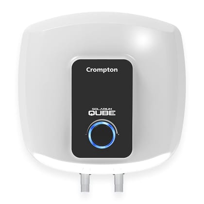 Crompton Solarium Qube 25-L 5 Star Rated Storage Water Heater (Geyser) with Free Installation and Connection Pipes (White and Black), Wall Mounting Crompton Solarium Qube 25-L 5 Star Rated Storage Water Heater (Geyser) with Free Installation and Connecti