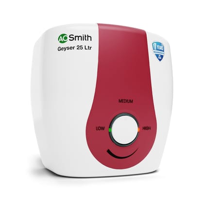 AO Smith Geyser 25 Ltr with 3KW Element | 33% Faster Heating | Storage Geyser | Blue Diamond Glass-Lined Tank | Warranty: 7 Yr Tank, 2 Yr Comprehensive | SGS-GREEN-025 | BEE 5 Star Rating AO Smith Geyser 25 Ltr with 3KW Element | 33% Faster Heating | Sto
