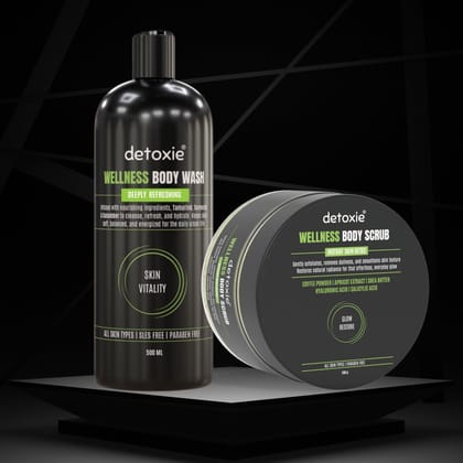 Wellness Body Wash & Body Scrub Combo - 700 ml