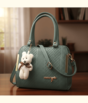 LAAZ Handheld Bag PU Set of 1 ( Green )