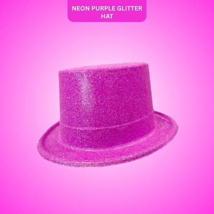 Neon Purple Glitter Hat for Adults - 1PC