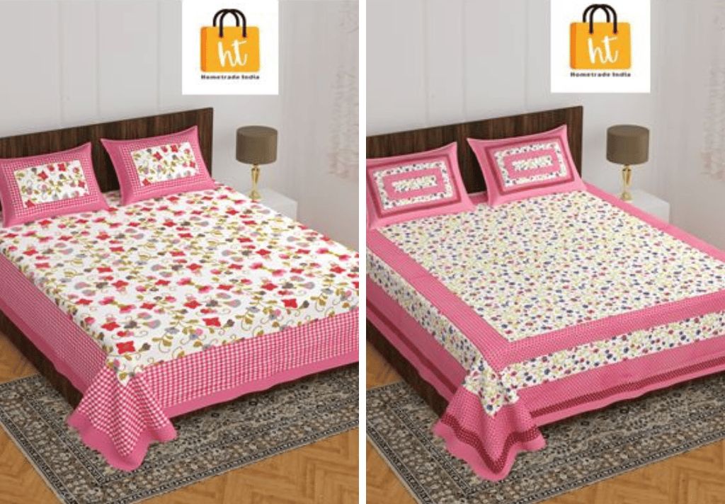2201-Hometrade India- Standard Double Size (90*100 in )-Combo Double Bedsheet