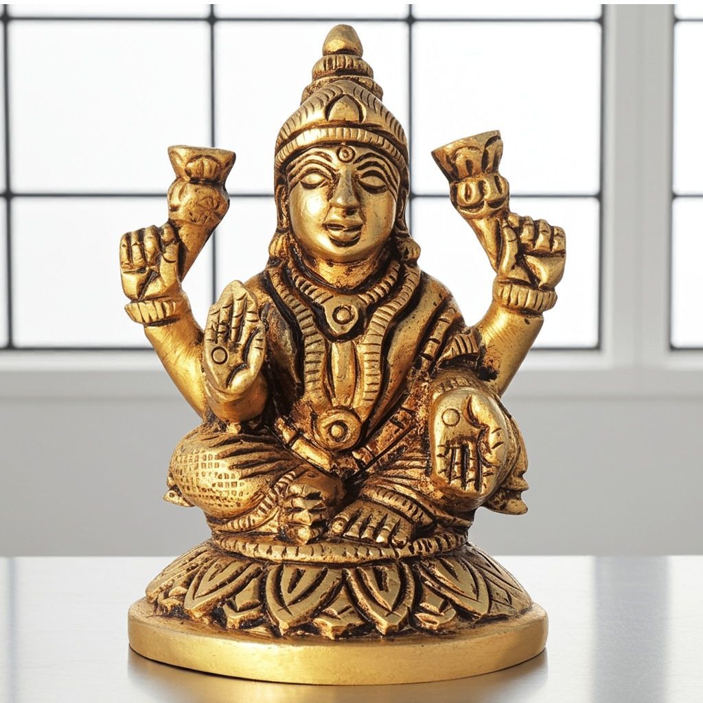 Brass Showpiece Laxmi Ji God Idol Statue (BSMAS1617 L)