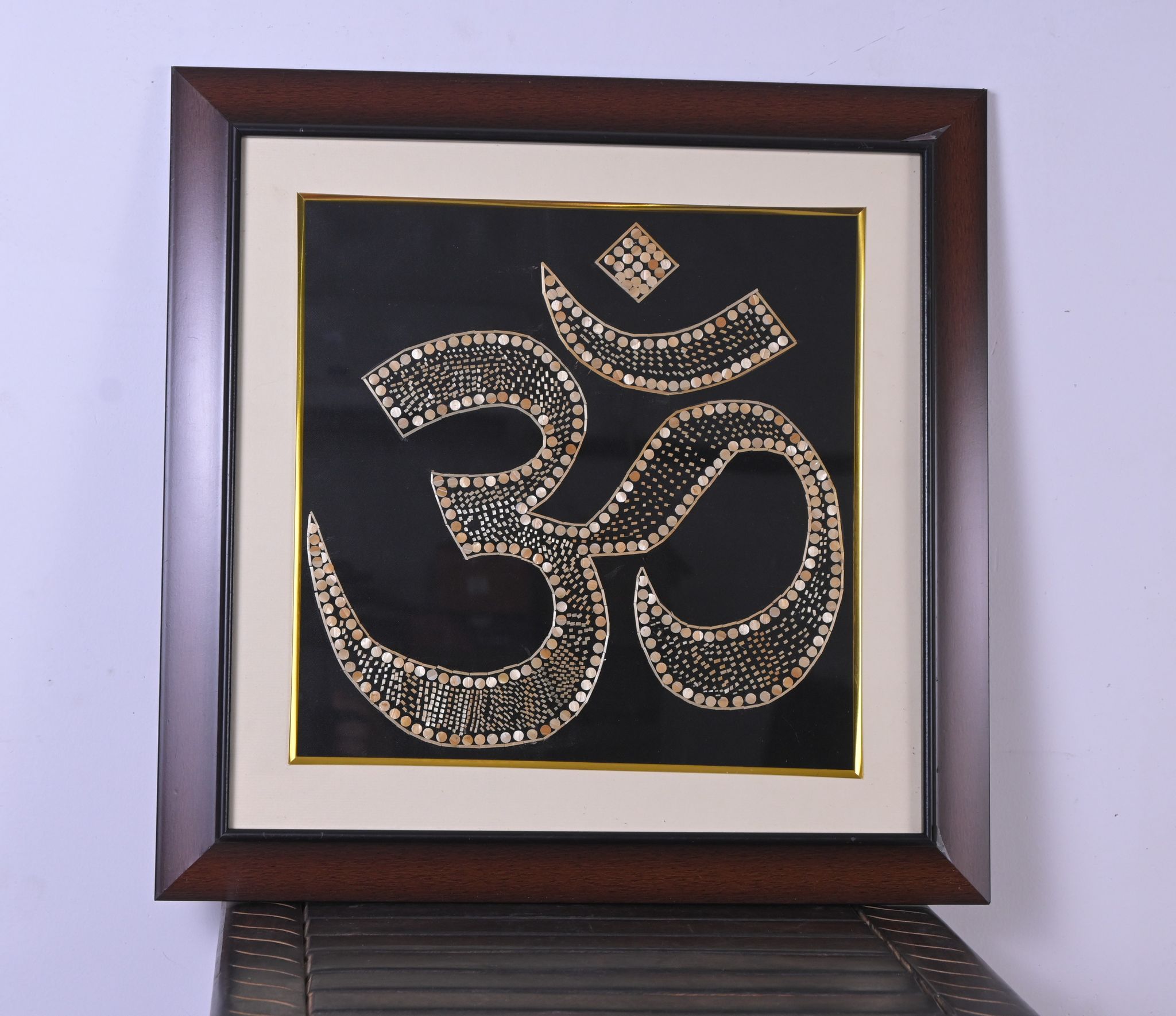Handcrafted Om Symbol Minimalist String Art Wall Frame