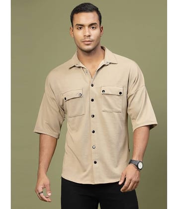 Rigo Polyester Oversized Fit Striped Half Sleeves Men's Casual Shirt - Black ( Pack of 1 )