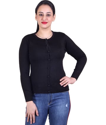 Varenyam Acrylic Black Cardigans Dress - Single