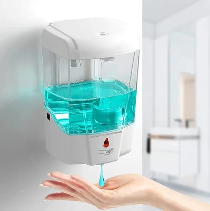 Automatic Soap Dispenser for Bathroom Handwash Wall Mounted Liquid Soap Dispensers Hand Wash 700ml Touchless Sensor Smart for Home Kitchen Basin Sink, ABS Plastic, Battery Operated, (White)