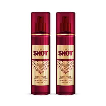 Layer'r Shot Men's Fiery Pride Body Spray - 2 x135ml | Long Lasting Fragrance For Oriental Scent | Luxurious Aerosol Perfume | Perfect For Every Occasion Layer'r Shot Men's Fiery Pride Body Spray - 2 x135ml | Long Lasting Fragrance For Oriental Scent | Luxurious Aerosol Perfume | Perfect For Every Occasion