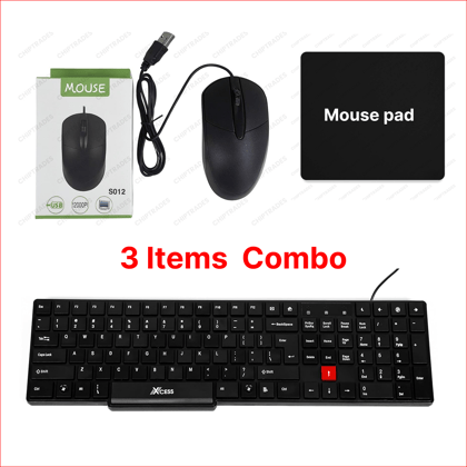 Wireless Keyboard & Mouse Combo with Mouse Pad | Slim Silent Keys | 2.4GHz Stable Connection | Ergonomic Design | Plug & Play | Compatible with Laptop, PC & Smart TV (Generic) Wireless Keyboard & Mouse Combo with Mouse Pad | Slim Silent Keys | 2.4GHz Stable Connection | Ergonomic Design | Plug & Play | Compatible with Laptop, PC & Smart TV (Generic)