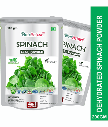 NutrActive Spinach Leaf/ Dry Palak 200 gm Pack of 2