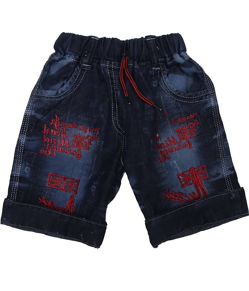 Zadmus Pack of 1 Denim Shorts For Baby Boys ( Blue )