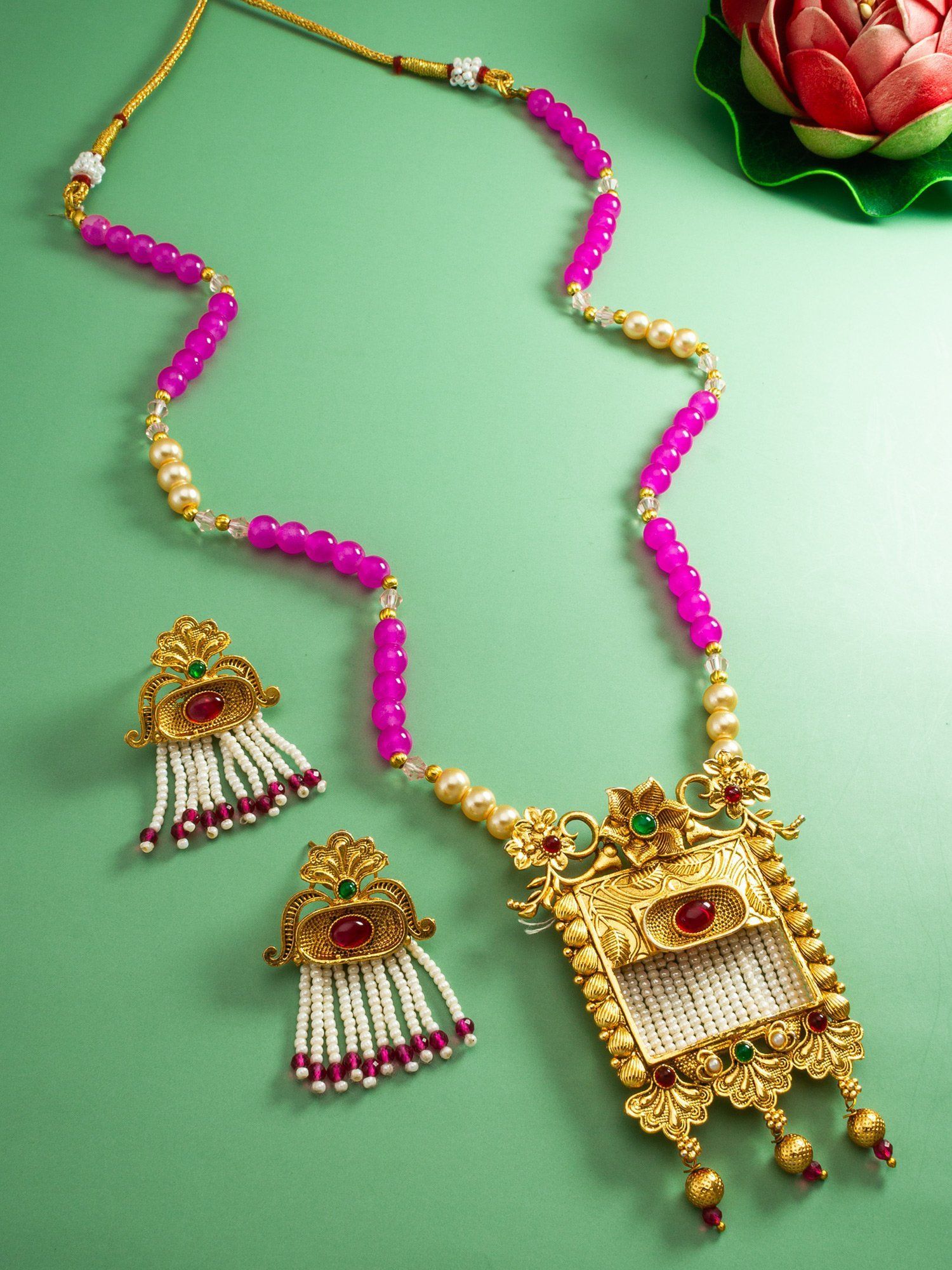 Morison Golden Splendor Necklace Set Luxury Redefined