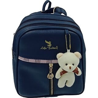 Life Today Backpack Fashion Vegan Leather Small Daypacks Purse for Girls and Women Waterproof Daypack (Blue, 3 L)