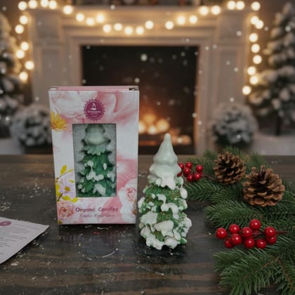 SS Enterprise Organic Soy Wax Christmas Tree Piller Candle for Decor | Christmas Tree Shaped Scented Aromatic Fragrance Candles | Smoke-Free Candle | Xmas Decoration Accessories