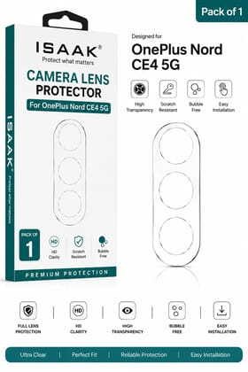 ISAAK Back Camera Lens Protector compatible for OnePlus Nord CE4 5G (Pack of 1)