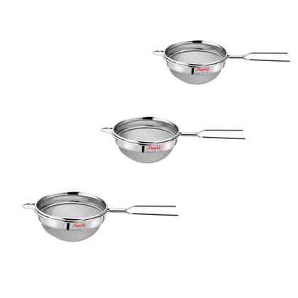 RK Sayti Stainless Steel Round Strainer, 304 Grade Single Mesh, Premium Polish, Medium,Large,XL Pack of 3 RK Sayti Stainless Steel Round Strainer, 304 Grade Single Mesh, Premium Polish, Medium,Large,XL Pack of 3