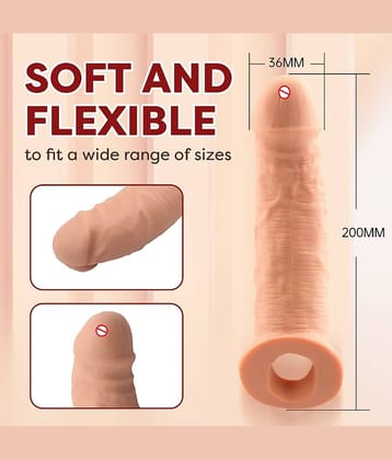 KAMAHOUSE 8.75 INCH 2 HOLE JUMBO EXTNDER CONDOOM PENIS SLEEVE  FOR MEN