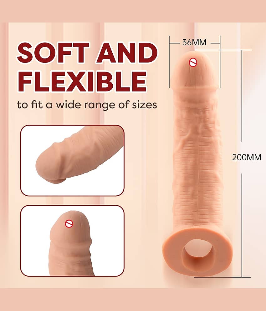 KAMAHOUSE 8.75 INCH 2 HOLE JUMBO EXTNDER CONDOOM PENIS SLEEVE  FOR MEN
