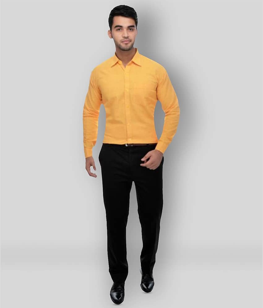 DESHBANDHU DBK - Yellow Cotton Regular Fit Men's Formal Shirt (Pack of 1)