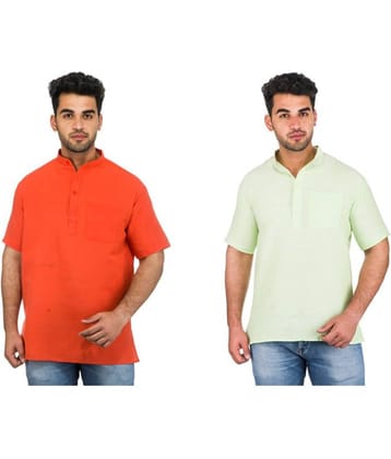 DESHBANDHU DBK Multi 100 Percent Cotton Kurta Pack of 2