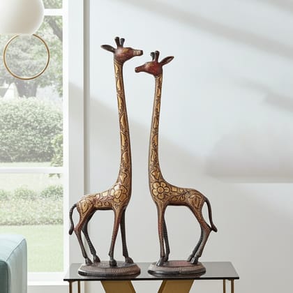 Brass Showpiece Giraffe Statue (ANMAS057 B)