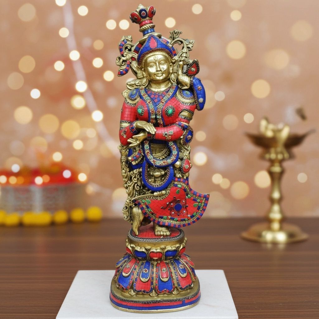 Brass Radha Ji God Idol - Traditional Religious Statue, Height : 36 Inch (BSMAS1553 R)