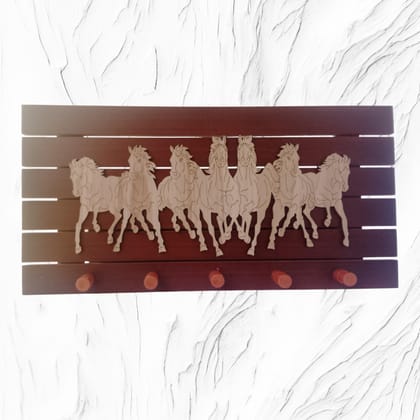 AMS 7 Horses Wooden Key Holder for Wall | Vaastu Wall Decor Key Stand for Home & Office | 12x6 Inch Key Hanger | Decorative MDF Key Holder for Housewarming Gift AMS 7 Horses Wooden Key Holder for Wall | Vaastu Wall Decor Key Stand for Home & Office | 12x6 Inch Key Hanger | Decorative MDF Key Holder for Housewarming Gift