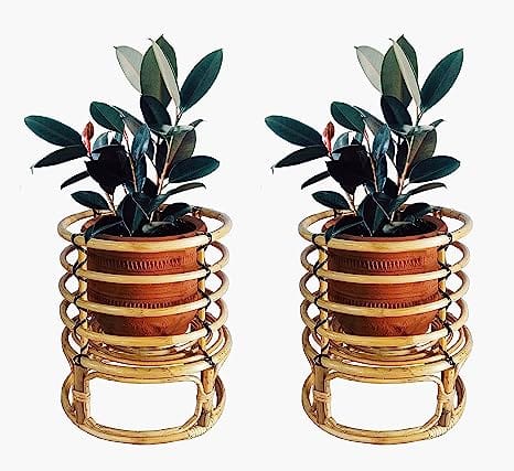 Bamboo Cane Outdoor Indoor Planter Stand | Set of 2