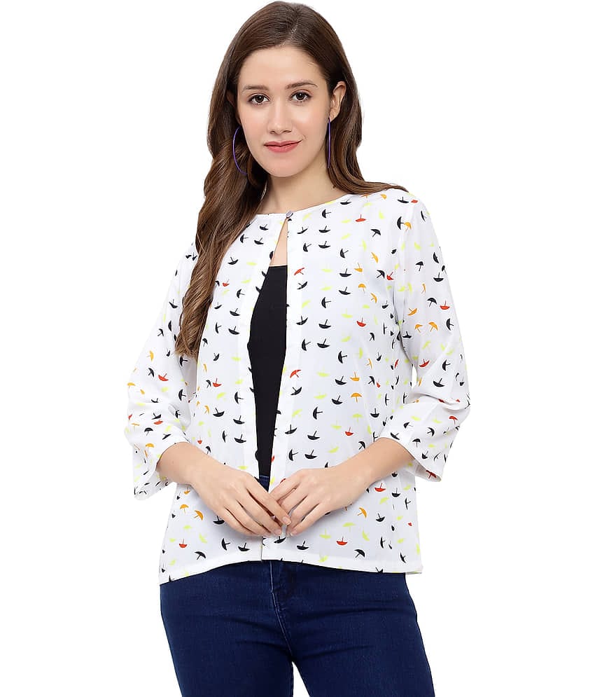 GALWIZ Crepe Shrugs - White Single