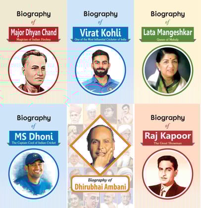 Biography of Virat Kohli, MS Dhoni, Major Dhyan Chand, Dhirubhai Ambani, Lata Mangeshkar & Raj Kapoor (Set of 6 Books) [Paperback] [Oct 11, 2023] RPH Editorial Board