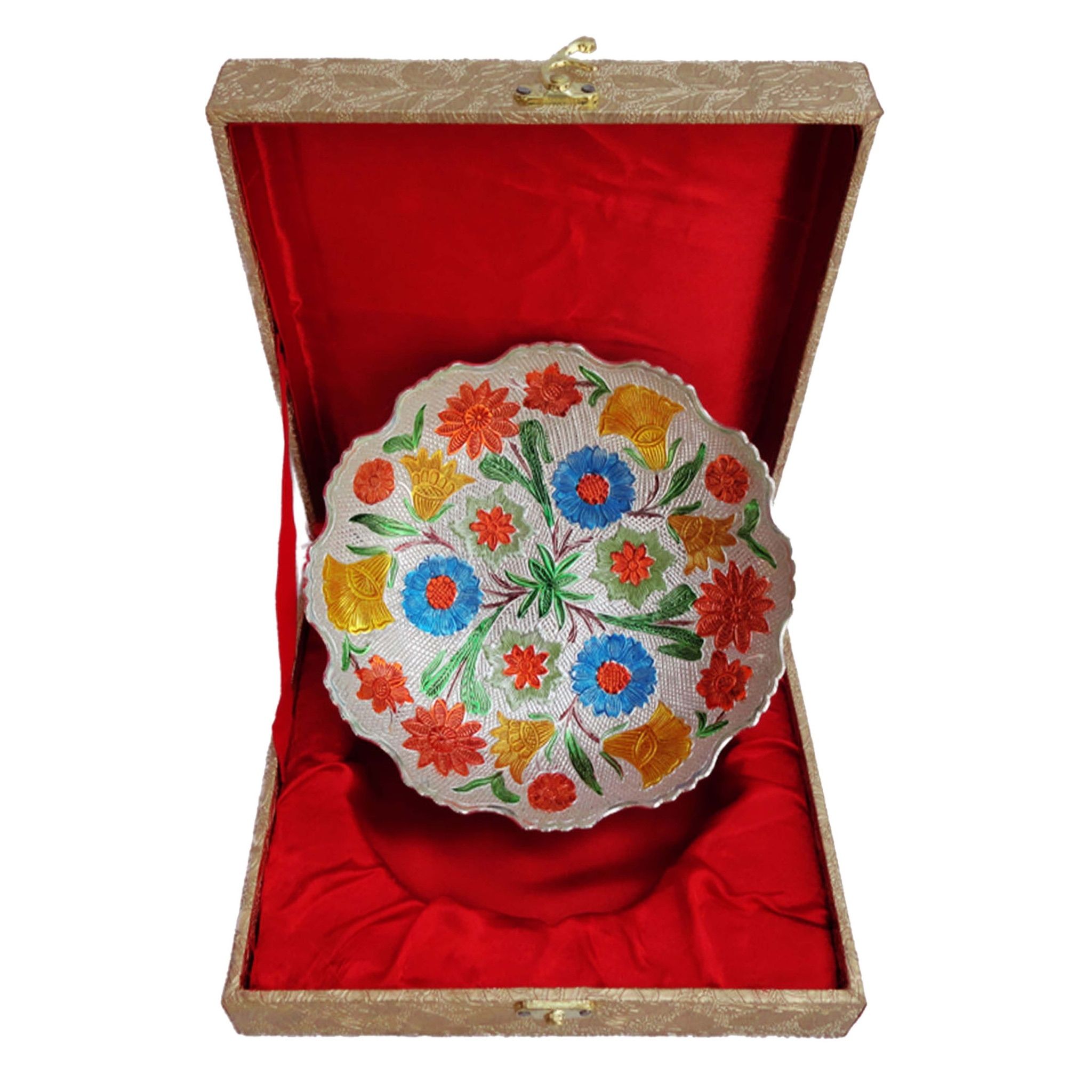 Brass Decorative Bowl Coloured Gosha 3 Platter (BMAS231 S)
