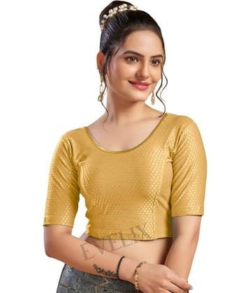 DELTIN HUB Beige Readymade without Pad Silk Blend Women's Blouse ( Pack of 1 )