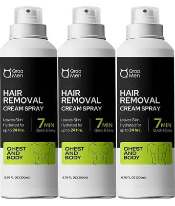 Qraa Moisturizing Hair Removal Spray for Men 600 ( Pack of 3 )