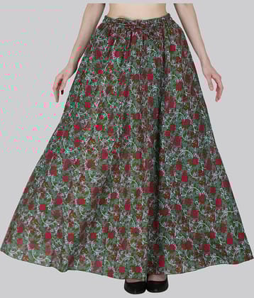 Sttoffa Green Cotton Women's Flared Skirt ( Pack of 1 )