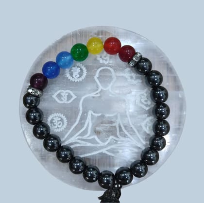 Selenite Charging Seven Chakra Coaster Engraved Healing Plate Selenite Charging Seven Chakra Coaster Engraved Healing Plate