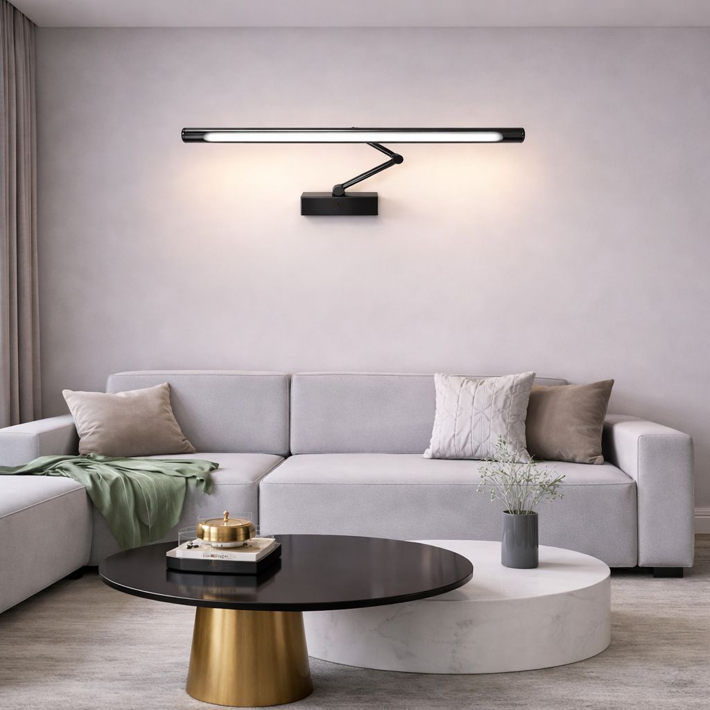SPARKWORLD LED Wall Light with Adjustable Arm | 3 Color Modes (White/Warm/Natural) | Modern Picture & Mirror Light | Colour: LX267WL/12W/PB