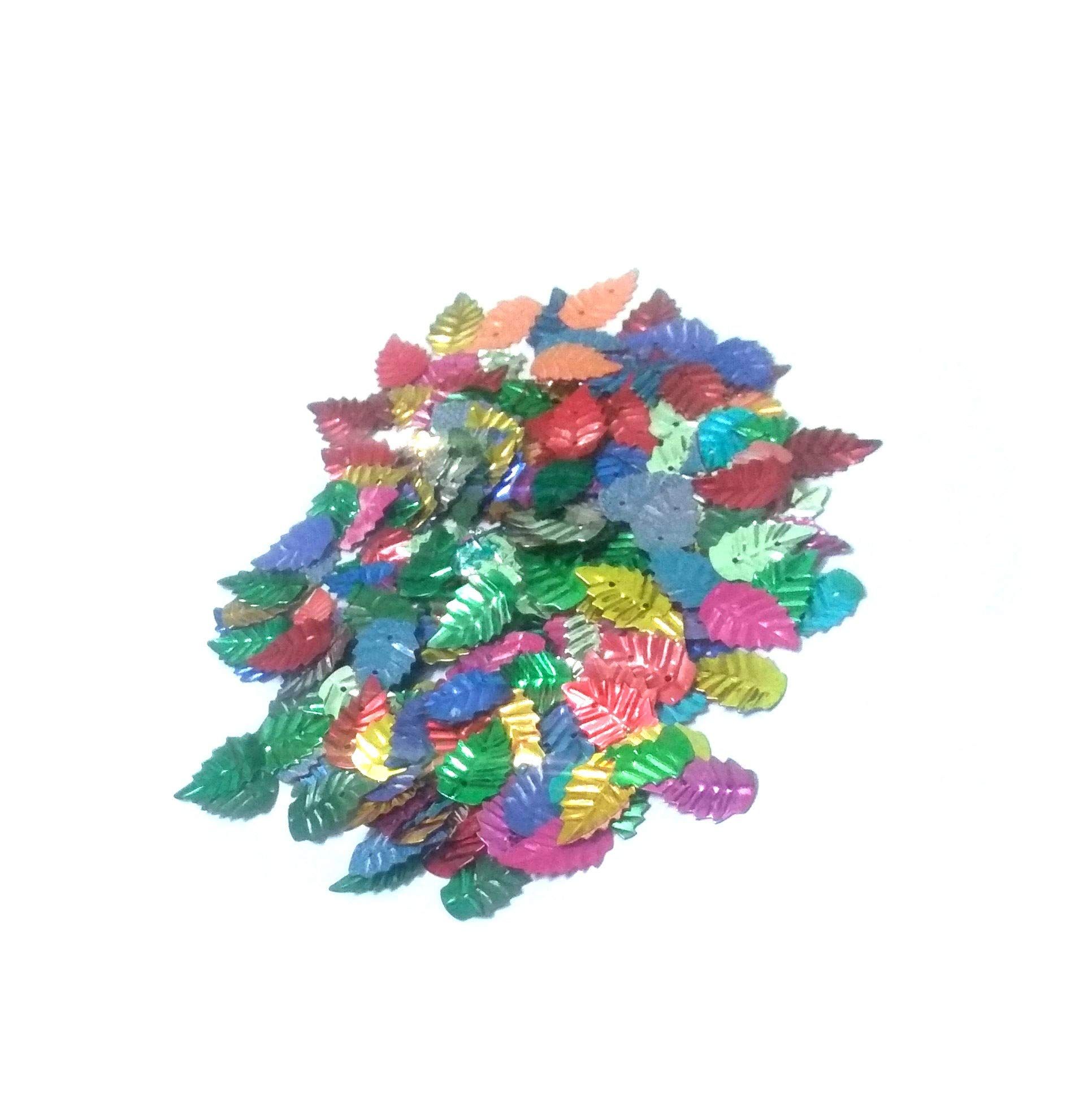 Nawani 20 mm Multi Leef Sitara for Jewellery Making Kit Art and Crafts Materials for Embroidery Necklace Bracelet Earring (100 g)