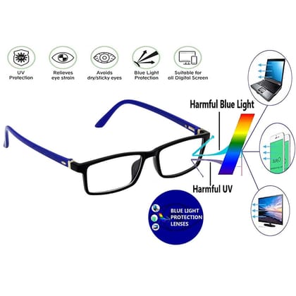 Hrinkar Zero Power Computer Gaming Glasses for Eye Protection with Blue Cut Lenses for Men & Women | Blue and Black | HBCT-FRM-BK-BU-15 Hrinkar Zero Power Computer Gaming Glasses for Eye Protection with Blue Cut Lenses for Men & Women | Blue and Black | HBCT-FRM-BK-BU-15