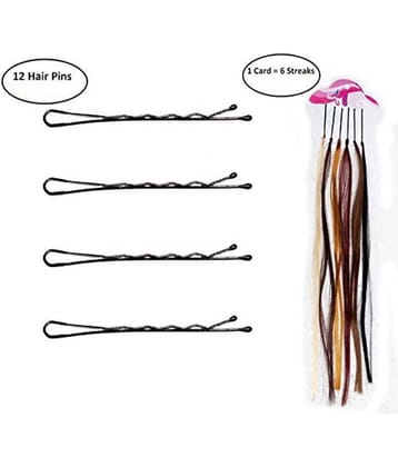 FOK Set Of 12 Black Hair Pins Clip In Hair Extension Multi Colour