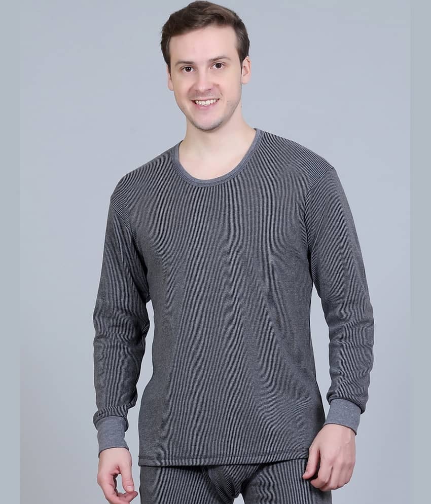 Zeffit Pack of 1 Cotton Blend Thermal Tops For Men's ( Grey )